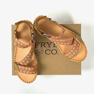 New Frye & Co. Asymmetrical Multi Media Sandal, Peach Multi, 7.5